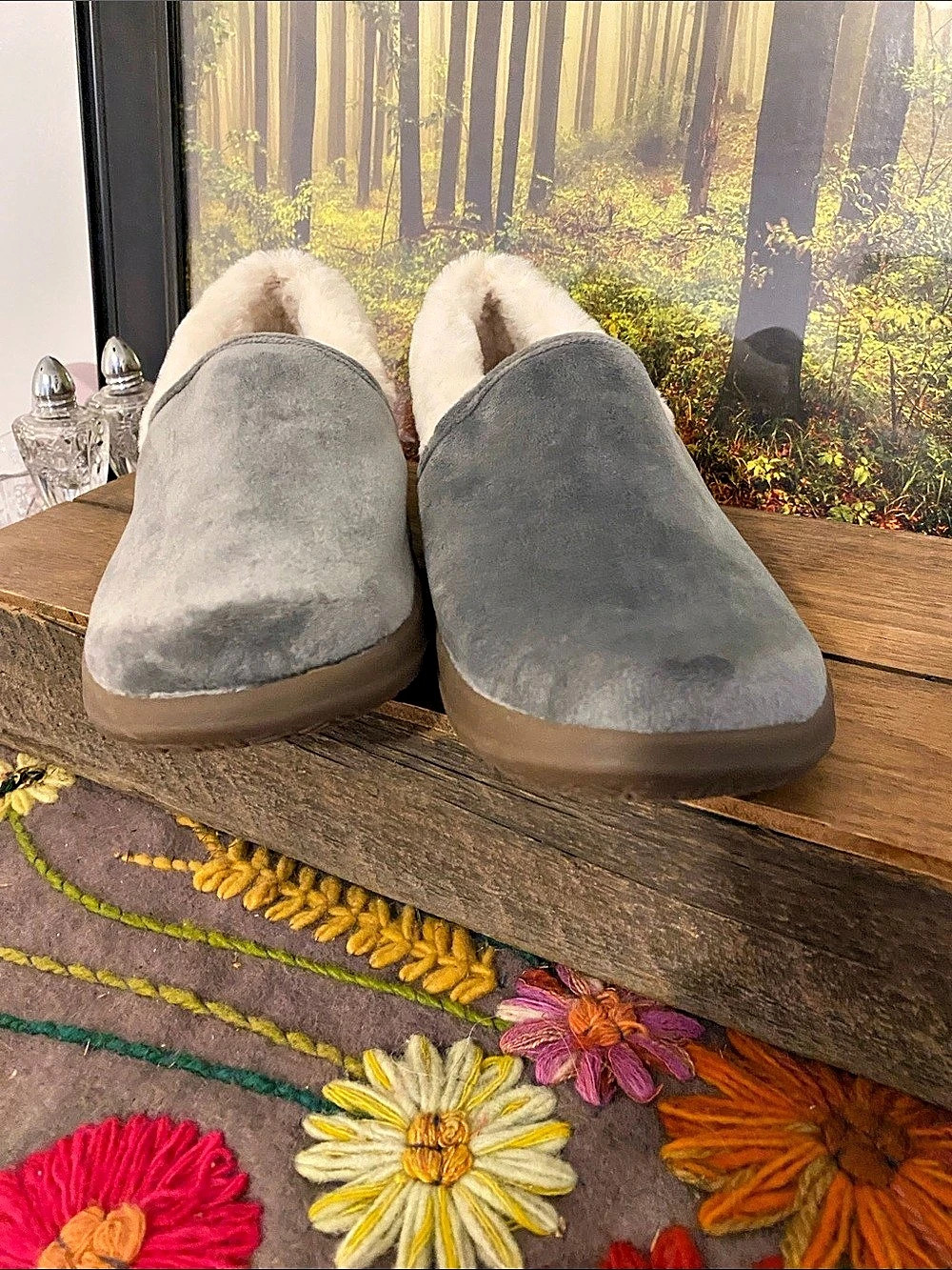 Vionic Gemma II Mule Slipper Gray & Brown